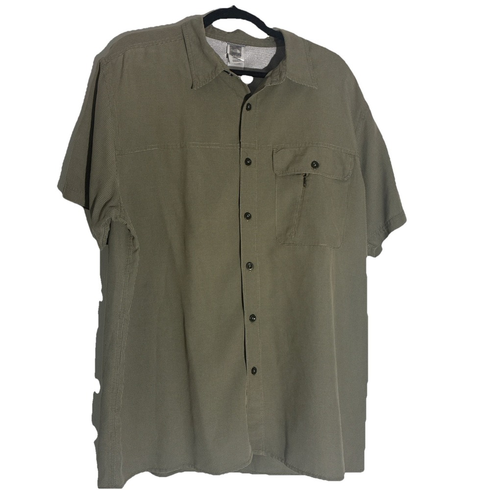 The North Face Men's XL Button Up Short Sleeve Fishing Shirt Beige